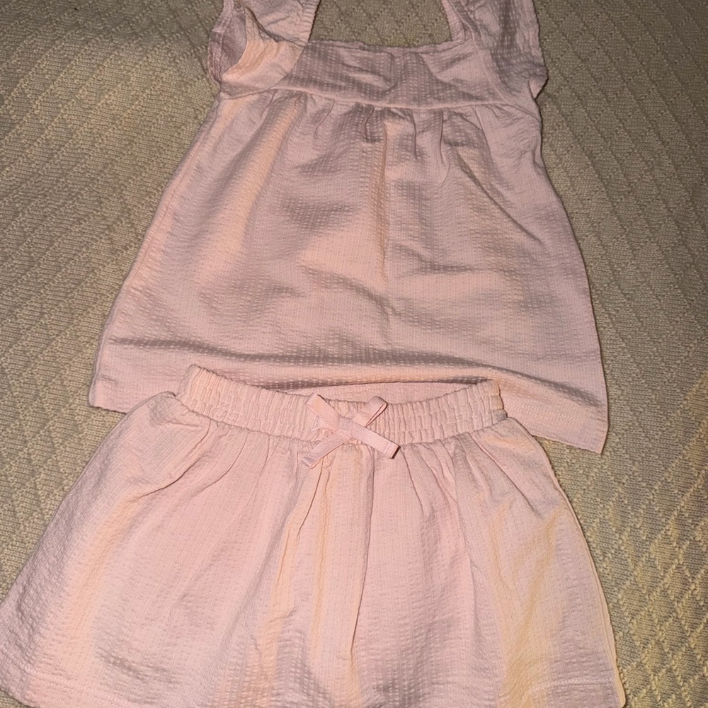 Carter's Light Pink Girls Matching Tank Top & Skirt Set